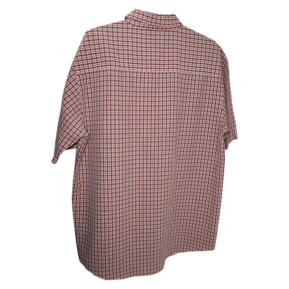 Vintage Anchor Blue XL Short Sleeve Button Up Shirt Red Gingham Check Plaid Y2K - Picture 4 of 7